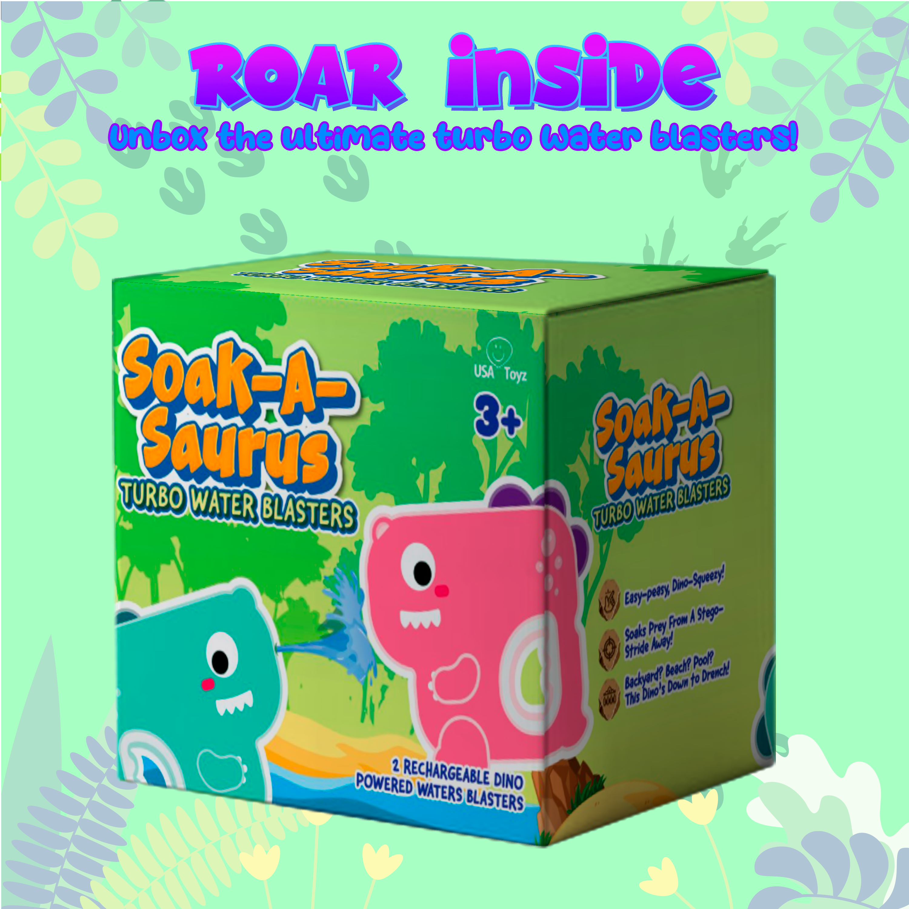 USA Toyz T-Rex Dino Water Blaster – Electric Rechargeable Dinosaur Toy for Kids
